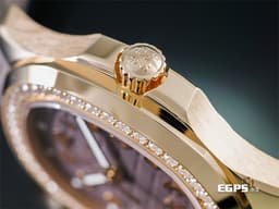 PATEK PHILIPPE 百達翡麗 PP錶 Aquanaut Luce 海底探險家 5268 <font color="#FFFF6F">無敵少見!!原鑲鑽石裱框!! 圓潤八角形錶圈 </font>5268/200R-010<font color="#C7C7E2">貴婦名媛首選~</font> <font color="#FF95CA">超少見優雅【巧克力格紋盤】 灰褐色面盤 18K玫瑰金材質 </font><font color="#FF0000"> 2025年保單</font> 自動上鍊 38.8mm