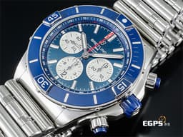 BREITLING 百年靈 Super Chronomat 44 超級計時 AB0136161C1A1 <font color="#0000FF">藍色面盤、陶瓷錶圈 藍色熊貓面盤</font> 不鏽鋼材質 200米防水 <font color="#FF0000">2025年保卡</font>&nbsp;潛水錶 自動上鍊 44mm