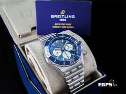 BREITLING 百年靈 Super Chronomat 44 超級計時 AB0136161C1A1 <font color="#0000FF">藍色面盤、陶瓷錶圈 藍色熊貓面盤</font> 不鏽鋼材質 200米防水 <font color="#FF0000">2025年保卡</font>&nbsp;潛水錶 自動上鍊 44mm