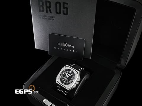 BELL&amp;ROSS 柏萊士 BR-X5 Black Steel 三日鍊 動能顯示 BRX5R-BL-ST/SST 不鏽鋼 最新BR-Cal.323機芯 2024年保單 自動上鍊 41mm