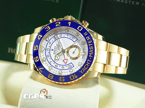 ROLEX 勞力士 Yacht-Master II 遊艇名仕型 116688 帆船 倒數計時 18K黃金材質 全金大遊艇 賓士指針版本 2024年停產錶款 2022年新式綠卡 陶瓷錶圈 自動上鍊 44mm