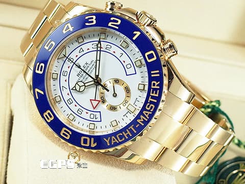 ROLEX 勞力士 Yacht-Master II 遊艇名仕型 116688 帆船 倒數計時 18K黃金材質 全金大遊艇 賓士指針版本 2024年停產錶款 2022年新式綠卡 陶瓷錶圈 自動上鍊 44mm
