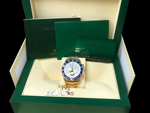 ROLEX 勞力士 Yacht-Master II 遊艇名仕型 116688 帆船 倒數計時 18K黃金材質 全金大遊艇 賓士指針版本 2024年停產錶款 2022年新式綠卡 陶瓷錶圈 自動上鍊 44mm