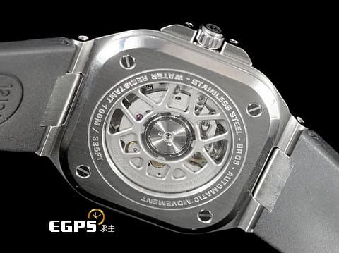 Bell &amp; Ross 柏萊士 Urban系列 BR-05 Black Steel 不鏽鋼 橡膠錶帶 BR05A-BL-ST/SRB 大三針&nbsp;2026年保卡 自動上鍊 40mm