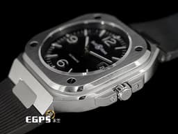 Bell &amp; Ross 柏萊士 Urban系列 BR-05 Black Steel 不鏽鋼 橡膠錶帶 BR05A-BL-ST/SRB 大三針&nbsp;<font color="#FF0000">2026年保卡</font> 自動上鍊 40mm