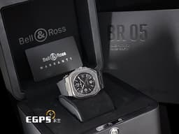Bell &amp; Ross 柏萊士 Urban系列 BR-05 Black Steel 不鏽鋼 橡膠錶帶 BR05A-BL-ST/SRB 大三針&nbsp;<font color="#FF0000">2026年保卡</font> 自動上鍊 40mm