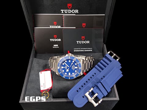 TUDOR 帝舵 Pelagos系列 25600TB-0001 雪花針 藍色面盤、藍色陶瓷錶圈 25600 TB 鈦金屬 MT5612自製機芯 2024年保單 另附橡膠錶帶 排氦氣閥 潛水錶 自動上鍊 42mm