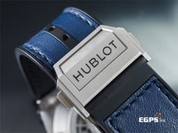 HUBLOT 宇舶 Big Bang Unico Sang Bleu 大爆炸 415.NX.7179.VR.1704.MXM18 <font color="#053ce1">藍色面盤 限量款 Maxime Buchi設計 幾何圖形指針</font> 鈦金屬&nbsp;<font color="#FF0000">2018年保單 原鑲鑽錶 共388顆天然真鑽 </font> 自動上鍊 45mm