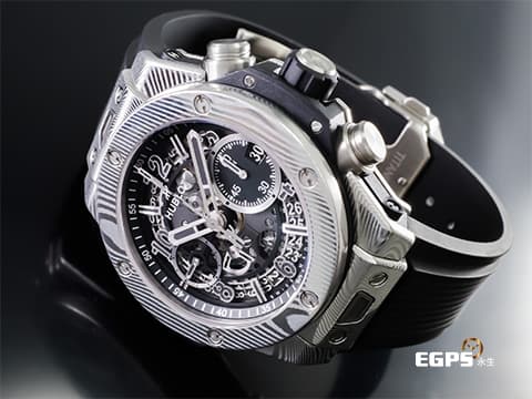 Hublot 宇舶 Big Bang Unico Gourmet 大爆炸 441.DS.1170.NR.GASS 大馬士革鋼材質 鏤空面盤 三日鍊 飛返 計時碼表 2022年保單 限量200只 自動上鍊 42mm