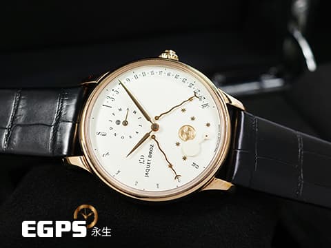 JAQUET DROZ 雅克德羅 JD錶 Astrale 星辰系列 Quantième Perpétuel J030533201  雙逆跳 萬年曆 月相盈虧 玫瑰金 大明火琺瑯錶盤  2022保單 自動上鍊 43mm