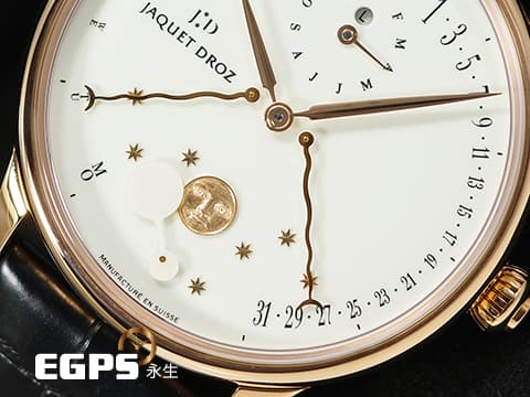 JAQUET DROZ 雅克德羅 JD錶 Astrale 星辰系列 Quantième Perpétuel J030533201  雙逆跳 萬年曆 月相盈虧 玫瑰金 大明火琺瑯錶盤  2022保單 自動上鍊 43mm