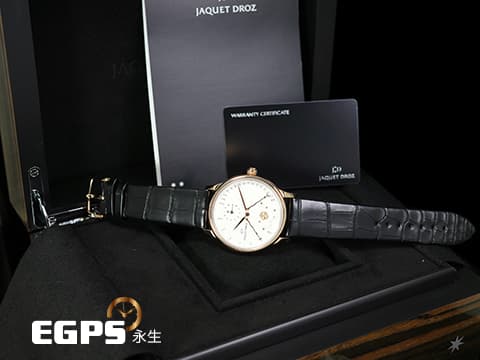 JAQUET DROZ 雅克德羅 JD錶 Astrale 星辰系列 Quantième Perpétuel J030533201 雙逆跳 萬年曆 月相盈虧 玫瑰金 大明火琺瑯錶盤 2022保單 自動上鍊 43mm