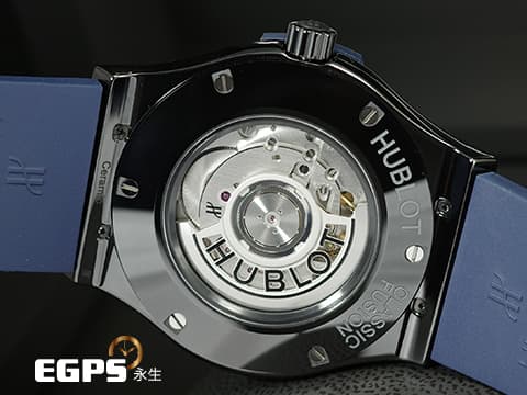 HUBLOT 宇舶 Classic Fusion 經典融合 511.CM.7170.RX 黑陶瓷錶殼 藍色太陽紋面盤 大三針 2023年保單 自動上鍊 45mm