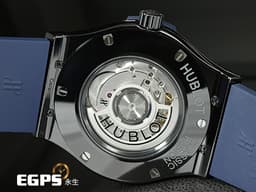 HUBLOT 宇舶 Classic Fusion 經典融合 511.CM.7170.RX 黑陶瓷錶殼 <font color=#4169e1>藍色太陽紋面盤</font> 大三針 <font color=#FF0000>2023年保單</font> 自動上鍊 45mm