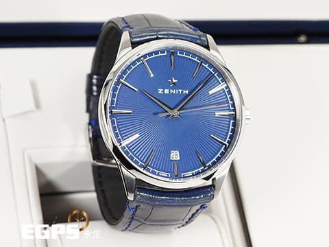 ZENITH 先力時 ELITE Classic系列 03.3100.670/02 藍色太陽紋面盤 大三針 不鏽鋼 2023年保單 台灣公司貨 自動上鍊 40.5mm