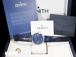 ZENITH 先力時 ELITE Classic系列 03.3100.670/02 <font color=#4169e1>藍色太陽紋面盤</font> 大三針 不鏽鋼 <font color=#FF0000>2023年保單 台灣公司貨</font> 自動上鍊 40.5mm