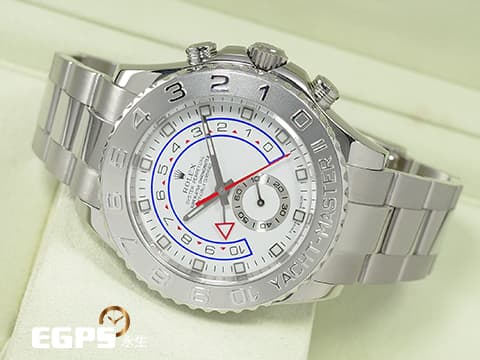 ROLEX 勞力士 Yacht-Master II 遊艇名仕型 116689 大遊艇 18K白金材質 鉑金材質旋轉錶外框 帆船倒數計時碼表功能 整只錶重約7.1兩  銀色劍形指針 稀少版本 自動上鍊 44mm
