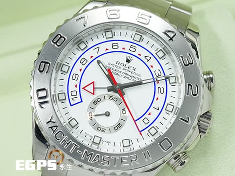 ROLEX 勞力士 Yacht-Master II 遊艇名仕型 116689 大遊艇 18K白金材質 鉑金材質旋轉錶外框 帆船倒數計時碼表功能 整只錶重約7.1兩  銀色劍形指針 稀少版本 自動上鍊 44mm