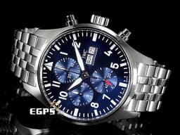 IWC 萬國錶 Pilot's chronograph 飛行員 IW378004 計時碼表 <font color="#4169e1"> 藍色面盤</font> 不鏽鋼 <font color="#FF0000">最新EasX-CHANGE錶帶更換系統 2025年保單</font> 飛行錶 自動上鍊 43mm