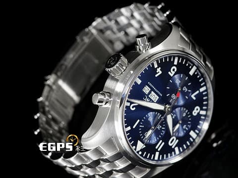 IWC 萬國錶 Pilot's chronograph 飛行員 IW378004 計時碼表  藍色面盤 不鏽鋼 最新EasX-CHANGE錶帶更換系統 2025年保單 飛行錶 自動上鍊 43mm