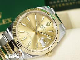 ROLEX 勞力士 Datejust 36 蠔式日誌型 126233 <font color="#FFD700">皇帝金 金色面盤</font> 18K黃金 半金款 DJ36 經典三角坑紋錶圈 <font color="#FF0000">2026年新式保卡 蠔式（Oyster）三節錶帶</font> 自動上鍊 36mm