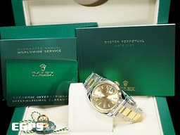 ROLEX 勞力士 Datejust 36 蠔式日誌型 126233 <font color="#FFD700">皇帝金 金色面盤</font> 18K黃金 半金款 DJ36 經典三角坑紋錶圈 <font color="#FF0000">2026年新式保卡 蠔式（Oyster）三節錶帶</font> 自動上鍊 36mm