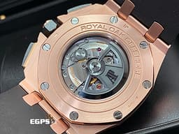 Audemars Piguet 愛彼 AP錶 Royal Oak Offshore 26401 皇家橡樹離岸型 玫瑰金材質 計時碼表 26401RO.OO.A002CA.01 <font color="#fafa01">經典螺絲外露六角黑色陶瓷錶圈 大金貓&nbsp;</font><font color="#ff0000">2017年保單</font> 自動上鍊 自動上鏈 44mm