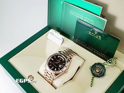 ROLEX 勞力士 Day-Date 40 DD 蠔式 星期日曆型 228235 永恆玫瑰金 <font color="#ffd700"> 赤鐵石英 稀少的特殊礦石面盤 </font><font color="#FF0000">2022年保卡 保有部分原廠膠膜</font>&nbsp;自動上鍊 40mm
