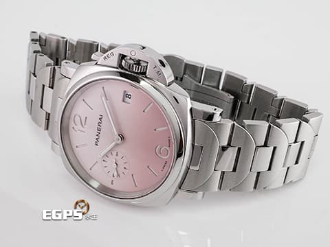 PANERAI 沛納海 Luminor Due Pastello PAM01319 PAM1319 三日鍊 不鏽鋼材質 櫻花粉色漸層面盤 白色指針及時標  2025年保卡 適合女士配戴的38mm錶徑  自動上鍊 38mm