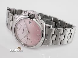 PANERAI 沛納海 Luminor Due Pastello PAM01319 PAM1319 三日鍊 不鏽鋼材質 <font color="#ffaaad">櫻花粉色漸層面盤</font> <font color="#fcfcfc">白色指針及時標</font>  <font color="#FF0000">2025年保卡 適合女士配戴的38mm錶徑 </font> 自動上鍊 38mm