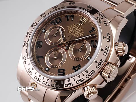 ROLEX 勞力士 Cosmograph Daytona 116505 宇宙計時型 迪通拿 計時碼表&nbsp;絕版阿拉伯數字時標巧克力色面盤 永恆玫瑰金&nbsp;2019年保單&nbsp;自動上鍊 40mm