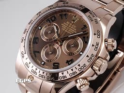 ROLEX 勞力士 Cosmograph Daytona 116505 宇宙計時型 迪通拿 計時碼表&nbsp;<font color="#cf6030">絕版阿拉伯數字時標巧克力色面盤</font><font color="#FF0000"> </font>永恆玫瑰金<font color="#FF0000">&nbsp;</font><font color="#ff0000">2019年保單</font>&nbsp;自動上鍊 40mm