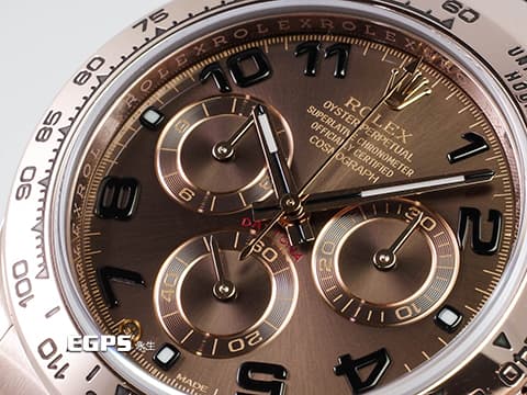 ROLEX 勞力士 Cosmograph Daytona 116505 宇宙計時型 迪通拿 計時碼表&nbsp;絕版阿拉伯數字時標巧克力色面盤 永恆玫瑰金&nbsp;2019年保單&nbsp;自動上鍊 40mm