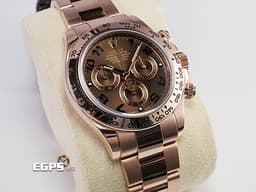 ROLEX 勞力士 Cosmograph Daytona 116505 宇宙計時型 迪通拿 計時碼表&nbsp;<font color="#cf6030">絕版阿拉伯數字時標巧克力色面盤</font><font color="#FF0000"> </font>永恆玫瑰金<font color="#FF0000">&nbsp;</font><font color="#ff0000">2019年保單</font>&nbsp;自動上鍊 40mm