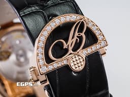 BREGUET 寶璣 Reine de Naples 8908 那不勒斯 原鑲鑽錶 18K玫瑰金材質 8908BR <font color=#e8e8e6>大溪地珍珠貝母面盤 原鑲128顆鑽石錶圈、錶殼 原鑲鑽石錶扣</font> <font color=#FF0000>月相顯示 新錶參考訂價：1,417,000元 </font> 自動上鍊 36.5 × 28.45mm