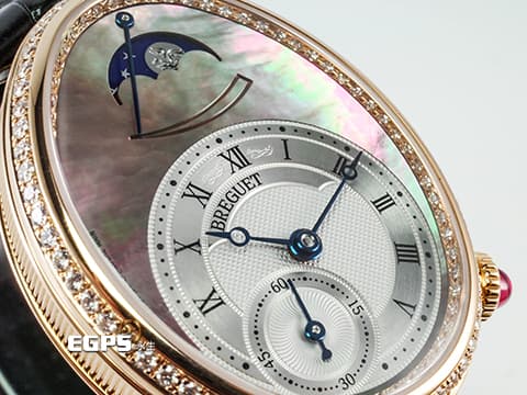 BREGUET 寶璣 Reine de Naples 8908 那不勒斯 原鑲鑽錶 18K玫瑰金材質 8908BR 大溪地珍珠貝母面盤 原鑲128顆鑽石錶圈、錶殼 原鑲鑽石錶扣 月相顯示 新錶參考訂價：1,417,000元  自動上鍊 36.5 × 28.45mm