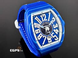 Franck Muller 法蘭穆勒 FM Vanguard Beach 深海藍 最新玻璃纖維複合材質錶殼 <font color="#4169e1">海藍色面盤搭配波浪紋錶殼 彷彿置身海洋度假勝地</font> V41 SC DT 大三針 酒桶型 <font color="#FF0000">亞太區專屬限定 2026年保單</font> 自動上鍊 41mm
