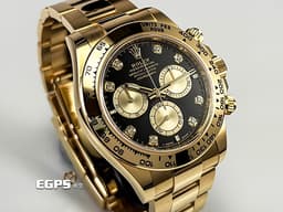 ROLEX 勞力士 Cosmograph Daytona 宇宙計時型 迪通拿 126508G <font color=#4F4F4F>亮黑色錶面</font>搭配<font color=#f5dea8>金色計時盤 原廠鑽石時標</font> 126508 G 計時碼表  <font color=#FF0000>2025年新式保卡</font> 賽車錶 自動上鍊 40mm
