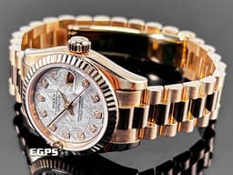 ROLEX 勞力士 Lady-Datejust 26 蠔式日誌型 179175 Met&nbsp;<font color="#79c9ec">原廠鑽石時標 Meteorite 隕石面盤</font>&nbsp;永恆玫瑰金 DJ26 經典三角坑紋錶圈&nbsp;<font color="#FF0000">台灣公司貨 元首型（President）錶帶 總統帶</font>&nbsp;自動上鍊 26mm