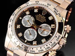 ROLEX 勞力士 Cosmograph Daytona 迪通拿 126505G 鍊帶款 126505 計時碼表 永恆玫瑰金 <font color="#FF0000"> 2025年新式保卡 </font>&nbsp;<font color="#f1e1b5">亮黑色及日亮金色錶面盤 原廠鑽石時標</font> 自動上鍊 40mm