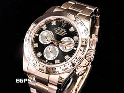 ROLEX 勞力士 Cosmograph Daytona 迪通拿 126505G 鍊帶款 126505 計時碼表 永恆玫瑰金 <font color="#FF0000"> 2025年新式保卡 </font>&nbsp;<font color="#f1e1b5">亮黑色及日亮金色錶面盤 原廠鑽石時標</font> 自動上鍊 40mm