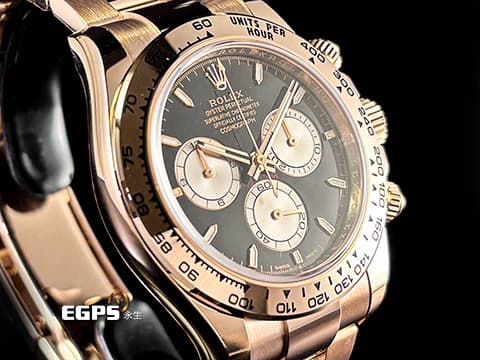 ROLEX 勞力士 Cosmograph Daytona 宇宙計時型 迪通拿 126505 亮黑色搭配Sundust 日亮金計時盤 計時碼表 新款4131機芯 2024年保卡 永恆玫瑰金 賽車錶 自動上鍊 40mm