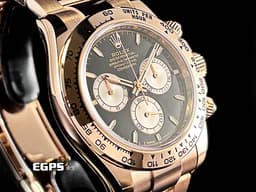 ROLEX 勞力士 Cosmograph Daytona 宇宙計時型 迪通拿 126505 <font color="#9c9893">亮黑色</font>搭配<font color="#FFE6D9">Sundust 日亮金計時盤</font> 計時碼表 <font color="#FF0000">新款4131機芯 2024年保卡</font> 永恆玫瑰金 賽車錶 自動上鍊 40mm