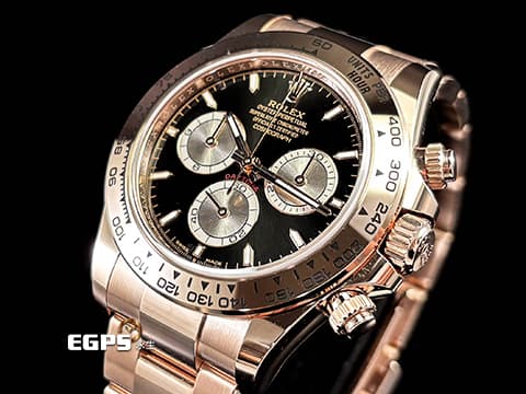 ROLEX 勞力士 Cosmograph Daytona 宇宙計時型 迪通拿 126505 亮黑色搭配Sundust 日亮金計時盤 計時碼表 新款4131機芯 2024年保卡 永恆玫瑰金 賽車錶 自動上鍊 40mm