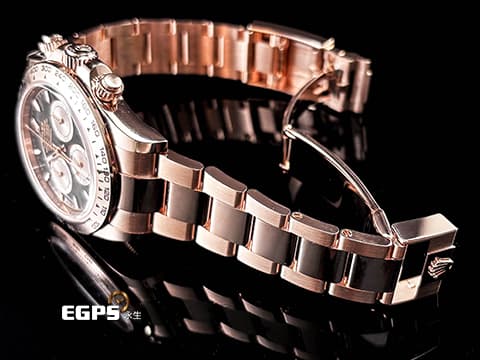 ROLEX 勞力士 Cosmograph Daytona 宇宙計時型 迪通拿 126505 亮黑色搭配Sundust 日亮金計時盤 計時碼表 新款4131機芯 2024年保卡 永恆玫瑰金 賽車錶 自動上鍊 40mm