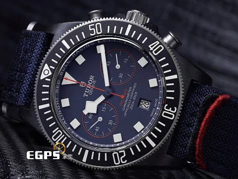 TUDOR 帝舵 Pelagos FXD Chrono "Alinghi Red Bull Racing" 領潛型 25807KN-0001 計時碼表 黑色碳複合材質錶殼+鈦金屬 25807 KN 阿靈基紅牛帆船隊特別版 2023年保卡 自動上鍊 43mm