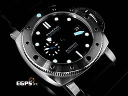 PANERAI 沛納海 Submersible QuarantaQuattro Bianco PAM1229 不鏽鋼材質 PAM01229 黑色面盤 潛水計時外圈 <font color="#FF0000">2025年保單 配件齊全</font> 潛水錶 自動上鍊 44mm
