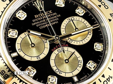 ROLEX 勞力士 Cosmograph Daytona 迪通拿 126503 126503G&nbsp;亮黑色面搭配金色計時盤 鑽石時標&nbsp;計時碼表 18K黃金 半金款 新款4131機芯 2025年保卡&nbsp;自動上鍊 40mm