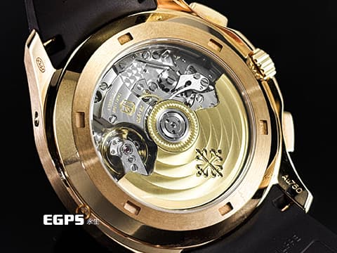 Patek Philippe 百達翡麗 PP錶  Aquanaut  5968R-001 海探 手雷 18K玫瑰金材質 海底探險家飛返計時腕錶&nbsp;漸變效果的棕色日輝紋錶盤&nbsp; 2025年保單 自動上鏈   42.2mm