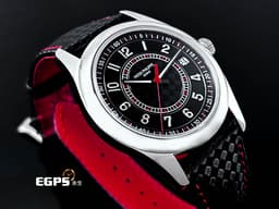 PATEK PHILIPPE 百達翡麗 PP錶 Calatrava 6007G-011&nbsp;<span style="color: rgb(156, 152, 147);">烏木黑色 中央「碳纖維」浮雕圖案面盤</span><span style="color: rgb(221, 221, 221);">&nbsp;</span>6007 G 大三針&nbsp;<font color="#ff5554">紅色秒針、三角形刻度與格狀刻度</font>&nbsp;18K白金材質&nbsp;<font color="#FF0000">2025年保單</font> 自動上鍊 40mm